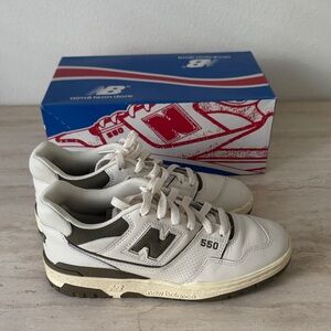 ALD x New Balance 550 White and Green Sneakers